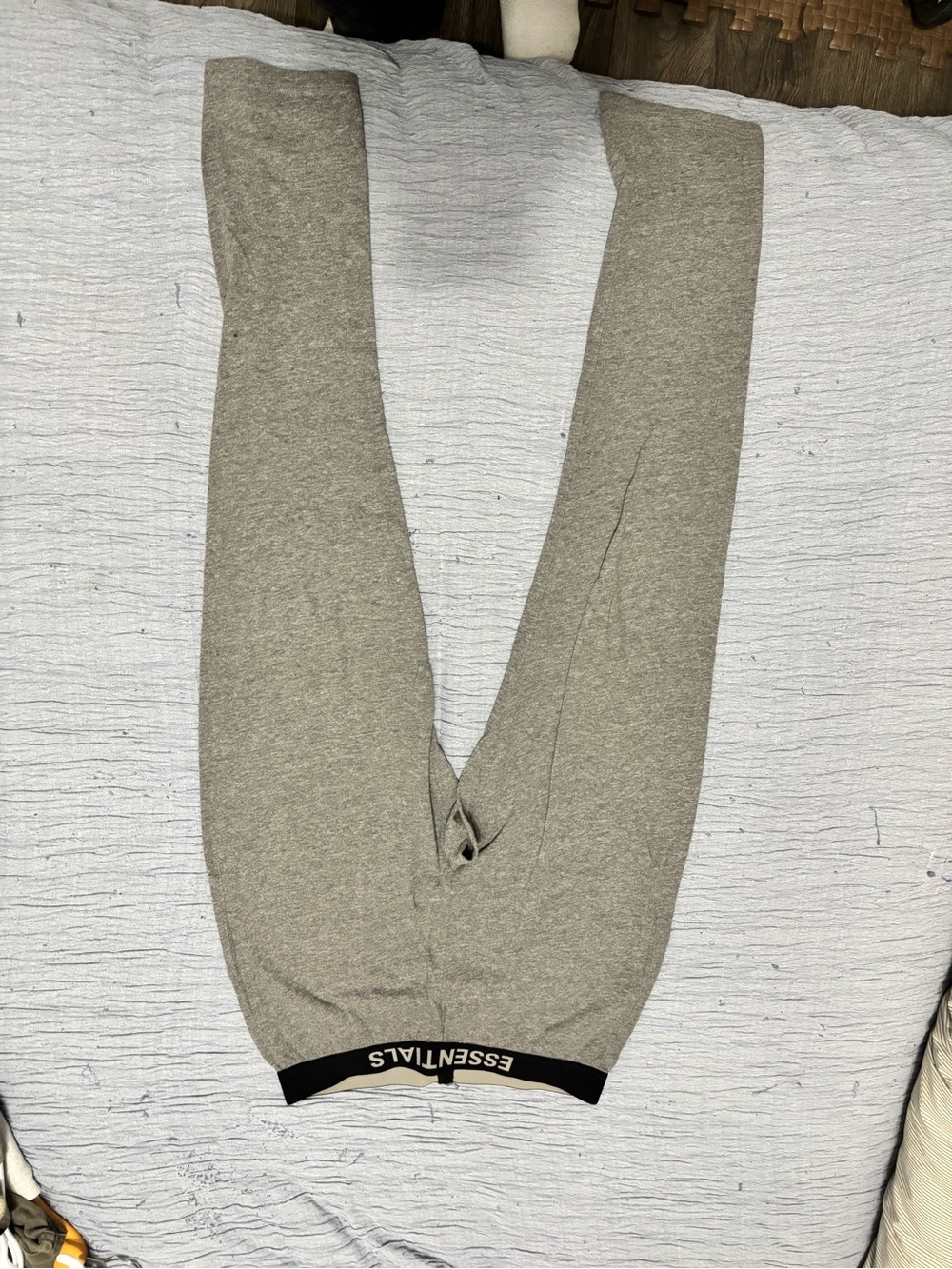 Essentials Gray Sweatpants with Black Logo Waistband